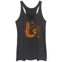 【送料無料】 ライセンス キャラクター レディース Tシャツ トップス Juniors' Pokemon Orange Charizard Graffiti Wall Racerback Tank Top Black Heather