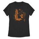 【送料無料】 ライセンス キャラクター レディース Tシャツ トップス Juniors' Pokemon Orange Charizard Graffiti Wall Graphic Tee Black
