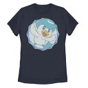 【送料無料】 ライセンス キャラクター レディース Tシャツ トップス Juniors' Pokemon Water Duck Quaxly Graphic Tee Navy