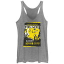 【送料無料】 ライセンス キャラクター レディース Tシャツ トップス Juniors' Pokemon Pikachu Kanto Region Tour Flyer Racerback Tank Top Gray Heather