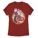 【送料無料】 ライセンス キャラクター レディース Tシャツ トップス Juniors' Pokemon Koraidon Stained Glass Graphic Tee Red