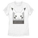 【送料無料】 ライセンス キャラクター レディース Tシャツ トップス Juniors' Pokemon Pikachu Number #025 Graphic Tee White