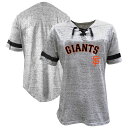 【送料無料】 プロファイル レディース Tシャツ トップス Women'sProfile Heather Gray San Francisco Giants Lace-Up Fleck T-Shirt Gnt Grey