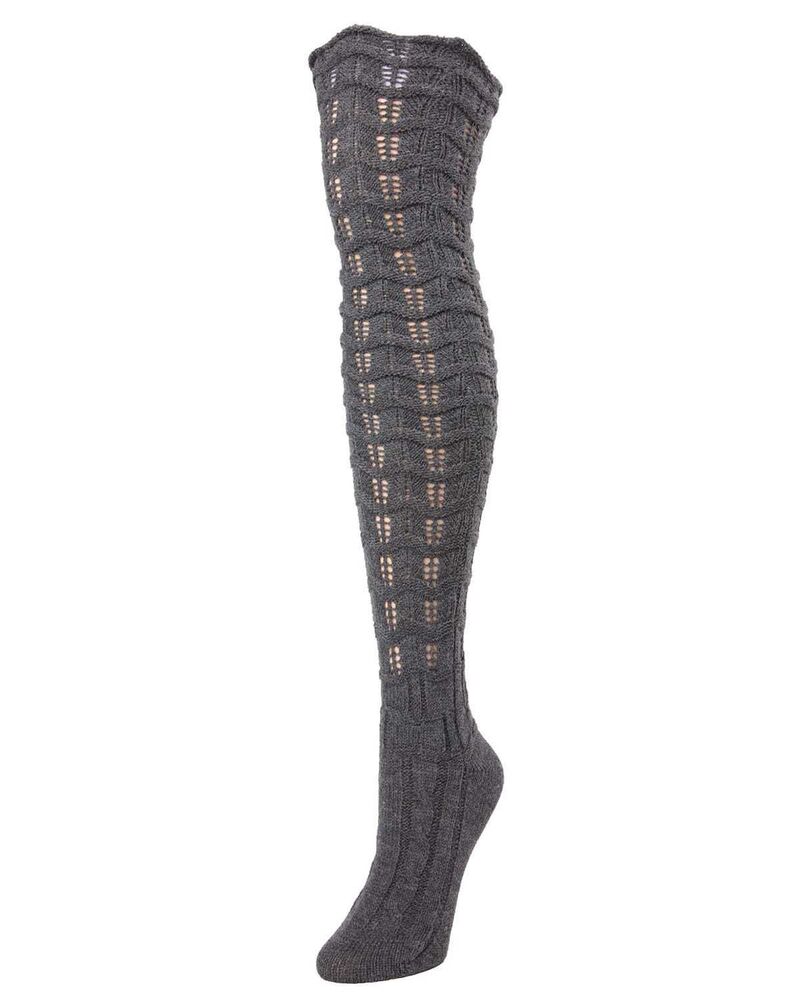 ̵ ⥤ ǥ   Chevron Stripe Chunky Knit Over-the-knee W...