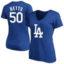 【送料無料】 プロファイル レディース Tシャツ トップス Women'sProfile Mookie Betts Royal Los Angeles Dodgers Plus Size Name & Number T-Shirt Lad Blue