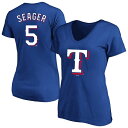 【送料無料】 プロファイル レディース Tシャツ トップス Women'sProfile Corey Seager Royal Texas Rangers Plus Size Name & Number T-Shirt Rgr Blue