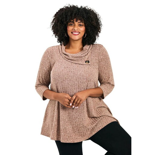 【送料無料】 アベニュー レディース Tシャツ トップス Avenue Women's Plus Size Miley Rib Hacci Button Tunic Chestnut 【送料無料】 アベニュー レディース Tシャツ トップス Avenue Women's Plus Size Miley Rib Hacci Button Tunic Chestnut