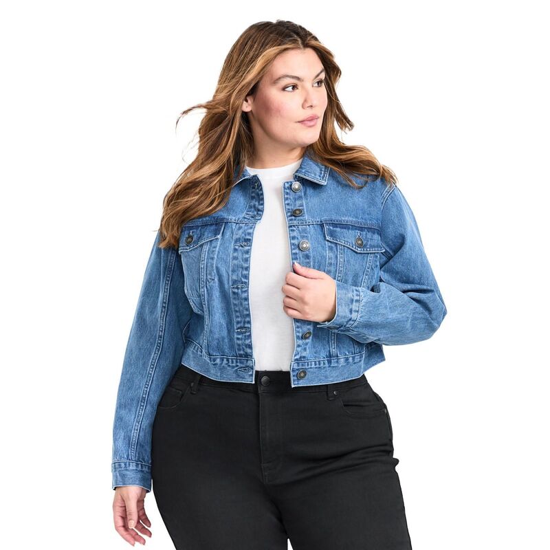 ReVida ŷԾŹ㤨֥٥˥塼 ǥ  㥱åȡ֥륾 ץ饹 åץ ǥ˥ Avenue Women's Plusizemma Denim Cropped Jacket Mid Wash ǥ˥פβǤʤ17,980ߤˤʤޤ