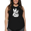 【送料無料】 エルエーポップアート レディース Tシャツ トップス Rock And Roll Guitar - Women's Plus Size Word ...