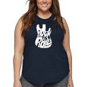 【送料無料】 エルエーポップアート レディース Tシャツ トップス Rock And Roll Guitar - Women's Plus Size Word ...