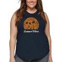【送料無料】 エルエーポップアート レディース Tシャツ トップス Summer Vibes - Women's Plus Size Word Art Tank Top Navy