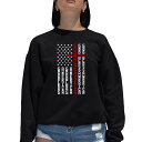 【送料無料】 エルエーポップアート レディース Tシャツ トップス Cross Flag - Women's Word Art Crewneck Sweatsh...