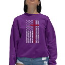 【送料無料】 エルエーポップアート レディース Tシャツ トップス Cross Flag - Women's Word Art Crewneck Sweatsh...