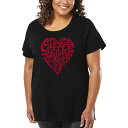 【送料無料】 エルエーポップアート レディース Tシャツ トップス Women's Plus Size Word Art T-shirt - Crazy Little Thing Called Love Black