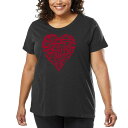 【送料無料】 エルエーポップアート レディース Tシャツ トップス Women's Plus Size Word Art T-shirt - Crazy Lit...