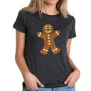 【送料無料】 エルエーポップアート レディース Tシャツ トップス Gingerbread - Women's Premium Blend Word Art T...