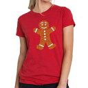 【送料無料】 エルエーポップアート レディース Tシャツ トップス Gingerbread - Women's Premium Blend Word Art T...