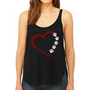 【送料無料】 エルエーポップアート レディース Tシャツ トップス Meow Heart - Women's Premium Word Art Flowy Ta...