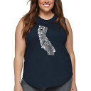 【送料無料】 エルエーポップアート レディース Tシャツ トップス Women's Plus Size Word Art Tank Top - California State Navy(4)