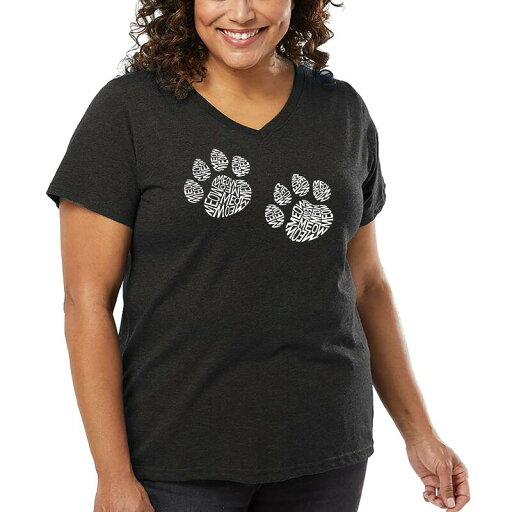 【送料無料】 エルエーポップアート レディース Tシャツ トップス Women's Plus Size Word Art V-Neck - Meow Cat Prints Grey 【送料無料】 エルエーポップアート レディース Tシャツ トップス Women's Plus Size Word Art V-Neck - Meow Cat Prints Grey