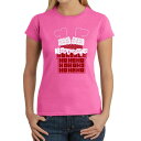 【送料無料】 エルエーポップアート レディース Tシャツ トップス Chimney Santa - Women's Word Art T-Shirt Pink