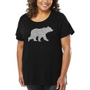 【送料無料】 エルエーポップアート レディース Tシャツ トップス Women's Plus Size Word Art T-shirt - Mama Bear...