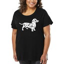 【送料無料】 エルエーポップアート レディース Tシャツ トップス Women's Plus Size Word Art T-shirt - Dachshund Black(4)