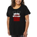 【送料無料】 エルエーポップアート レディース Tシャツ トップス Chimney Santa - Women's Plus Size Word Art T-Shirt Black