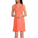 【送料無料】 ランズエンド レディース ワンピース トップス Women's Lands' End Cotton Jersey Notch Neck Dress...