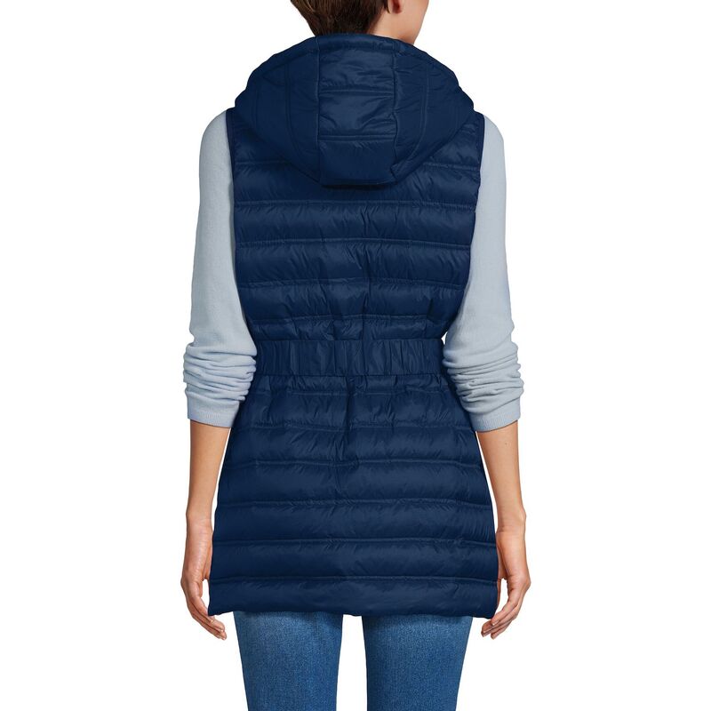 【送料無料】 ランズエンド レディース ジャケット・ブルゾン アウター Women's Lands' End Wanderweight Belted Packable Down Vest Deep Sea Navy