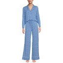 【送料無料】 ランズエンド レディース ナイトウェア アンダーウェア Women's Lands' End 2-Piece Pajama Top & Pajama Pants Sleep Set Gem Blue Floral Vine(4)