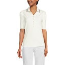 【送料無料】 ランズエンド レディース Tシャツ トップス Petite Lands' End Elbow Sleeve Lightweight Jersey ...