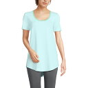 【送料無料】 ランズエンド レディース Tシャツ トップス Women’s Lands' End Short Sleeve Tunic T-Shirt Julep Pinstripe(4)