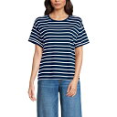 【送料無料】 ランズエンド レディース Tシャツ トップス Petite Lands' End Oversized Short Sleeve Crew Neck...