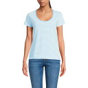 【送料無料】 ランズエンド レディース Tシャツ トップス Women's Lands' End Short Sleeve Scoop Neck T-Shirt...