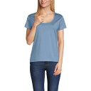 【送料無料】 ランズエンド レディース Tシャツ トップス Women's Lands' End Short Sleeve Scoop Neck T-Shirt...