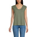 【送料無料】 ランズエンド レディース Tシャツ トップス Women's Lands' End Cap Sleeve Shoulder T-Shirt Was...
