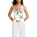 【送料無料】 ランズエンド レディース Tシャツ トップス Women's Lands' End Slender One Shoulder Top White ...