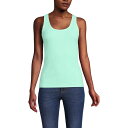 【送料無料】 ランズエンド レディース Tシャツ トップス Women's Lands' End Pointelle Rib U-Neck Tank Top F...