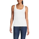 【送料無料】 ランズエンド レディース Tシャツ トップス Women's Lands' End Pointelle Rib U-Neck Tank Top W...