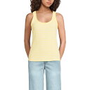 【送料無料】 ランズエンド レディース Tシャツ トップス Women's Lands' End Pointelle Rib U-Neck Tank Top Y...
