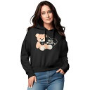 【送料無料】 ライセンス キャラクター レディース Tシャツ トップス Women's Stay Cuddly Graphic Cropped Hoodie Black(4)