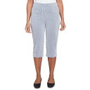 【送料無料】 アルフレッド ダナー レディース カジュアルパンツ ボトムス Petite Alfred Dunner Striped Cuffed Capri ...