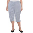 【送料無料】 アルフレッド ダナー レディース カジュアルパンツ ボトムス Plus Size Alfred Dunner Striped Cuffed Cap...