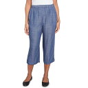 【送料無料】 アルフレッド ダナー レディース カジュアルパンツ ボトムス Petite Alfred Dunner Relaxed Button Tab Capri Pants Blueberry
