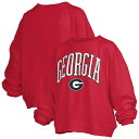 【送料無料】 プレスボックス レディース Tシャツ トップス Women's Pressbox Red Georgia Bulldogs Janise Arch...
