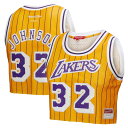 【送料無料】 アンブランデッド レディース Tシャツ トップス Women's Mitchell & Ness x DANNIJO Magic Johnson Yellow Los Angeles Lakers Fashion Cropped Basketball Jersey Lak Yellow