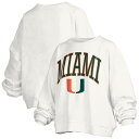 【送料無料】 プレスボックス レディース Tシャツ トップス Women's Pressbox White Miami Hurricanes Janise Ar...