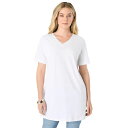 【送料無料】 ロアマンズ レディース Tシャツ トップス Roaman's Women's Plus Size Rhinestone V-Neck Ultima...