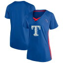 【送料無料】 プロファイル レディース Tシャツ トップス Women's Profile Royal Texas Rangers Plus Size Glitter Raglan V-Neck T-Shirt Rgr Blue